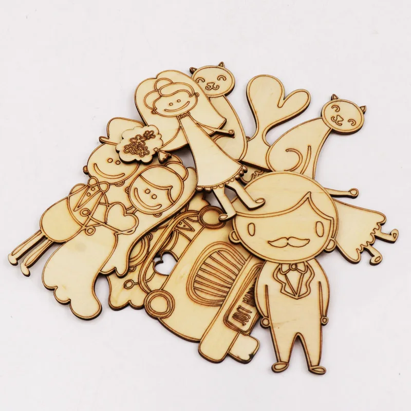 Разнообразие стилей натуральный Свадебные Mr Mrs деревянные украшения поделки