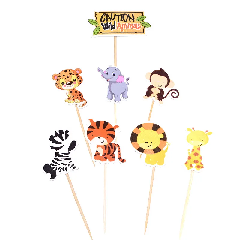 Джунгли принадлежности для тематической вечеринки мультфильм милый лев тигр