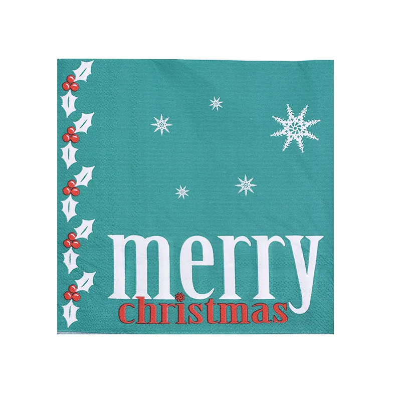 20Pcs napkin B11 1/20 шт Рождественская одноразовая пластиковая скатерть Рождественская скатерть с рождественским декором для стола Новогодний ужин - Цвет: 20Pcs napkin B11