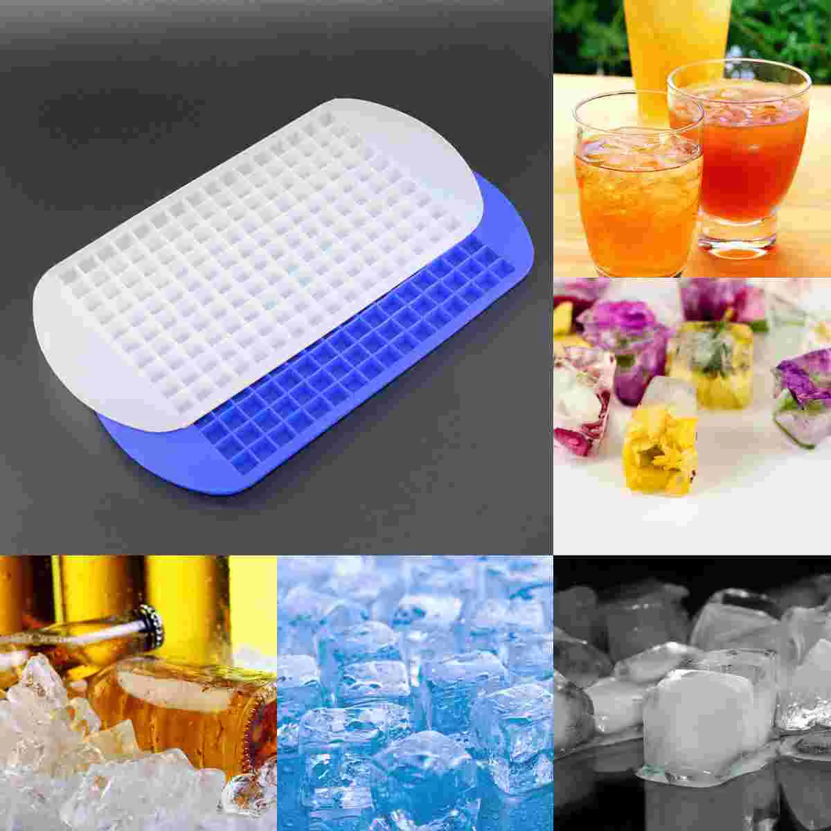 

160 г., кубики льда, замороженный мини-кубик, силиконовая форма для льда, лоток, кухонный инструмент (случайный цвет)