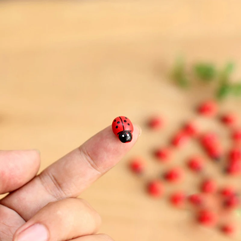 10 шт. Мини Божья коровка красный Жук Сказочный Кукольный дом садовый декор