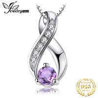 jewelrypalace infinity purple genuine natural amethyst 925 sterling silver pendant necklace gemstone necklace for women no chain