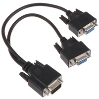 y shape 15pin vga male to 2 vga svga female adapter splitter video monitor cable