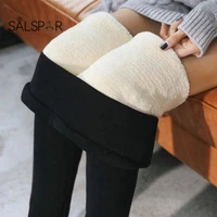 salspor winter warm leggings women velvet pants cold resistant keep warm fleece legging slim and elastic stretchy comfortable