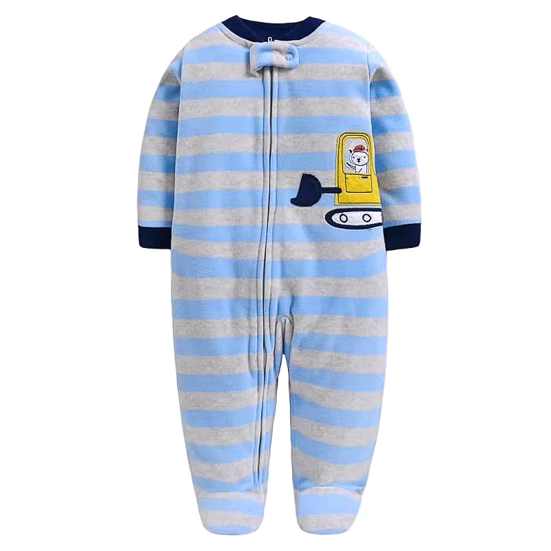 Gray blue stripe Детская одежда на весну и зиму; Комбинезон для маленьких мальчиков; зимняя одежда для маленьких девочек; комбинезон с длинными рукавами для маленьких девочек - Цвет: Gray blue stripe