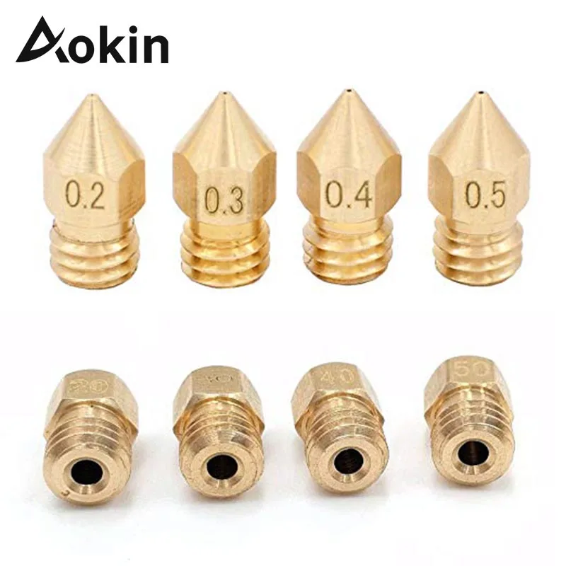 Aokin MK8 насадка 0 4 мм 3 5 8 Медь головка латунная для 3D принтеры с резьбой 1 75