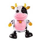 Электрическая Танцующая игрушка-робот, милая маленькая милая корова со светильник ком и светом, музыкальная электрическая игрушка, интерактивный подарок для родителей и детей