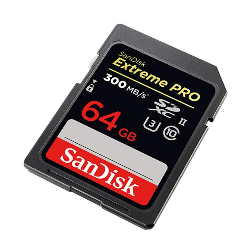 Sandisk SD карта 32GB Extreme PRO карты флэш-памяти 64GB SLR Камера карты 128 ГБ SDHC/SDXC U3 Class10 UHS-II 300 МБ/с. для спортивной экшен-камеры 4K с разрешением Full HD