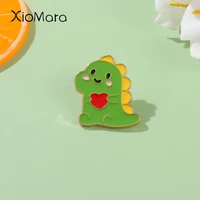 wholesale dinosaur enamel pins green color lovely badges with animal brooches bag clothes lapel pins jewelry gift for women kids