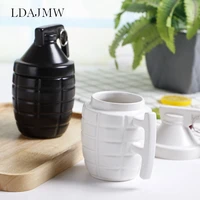 creative personality with lid grenade 3d ceramic coffee cup milk cup water cup brother cup gift cup
