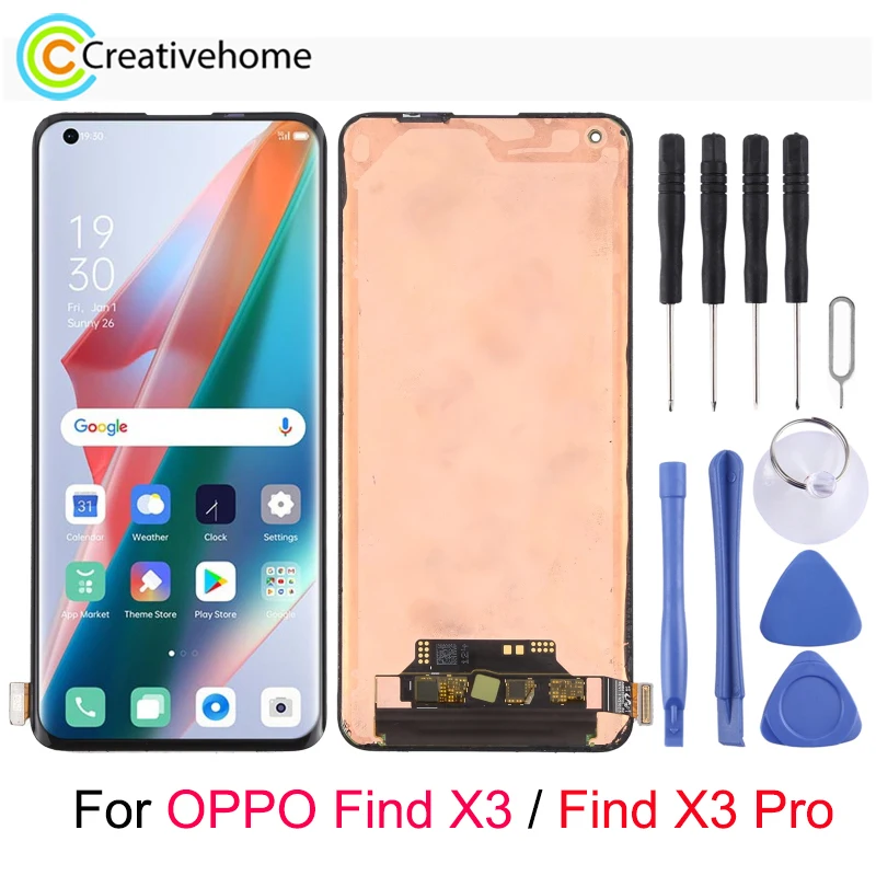 Pantalla LCD Ltpo AMOLED Original, montaje completo de digitalizador para OPPO Find X3 / Find X3 Pro CPH2173 PEEM00 PEDM00-0
