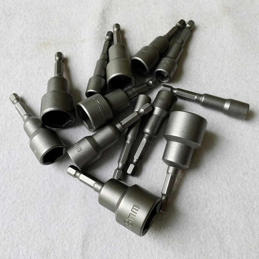 

Hex Bit Socket with Magnetic, 7mm to 19mm, 65mm Long, Hexagon Socket Wrench Impact Resistant Socket for Hand /Electric Drill