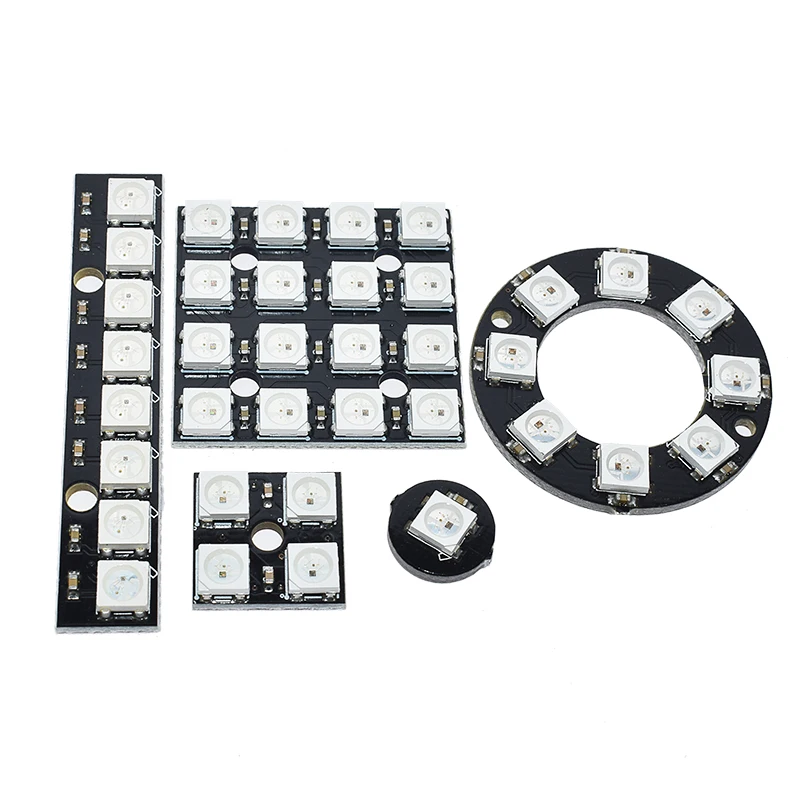 4, 8 12 16 каналов WS2812 WS2812B WS 2811 5050 RGB светодиодный светильник Панель модуль 5V 1Bit 4Bit 8Bit 12Bit 16Bit 24Bit Радужный светодиодный точное