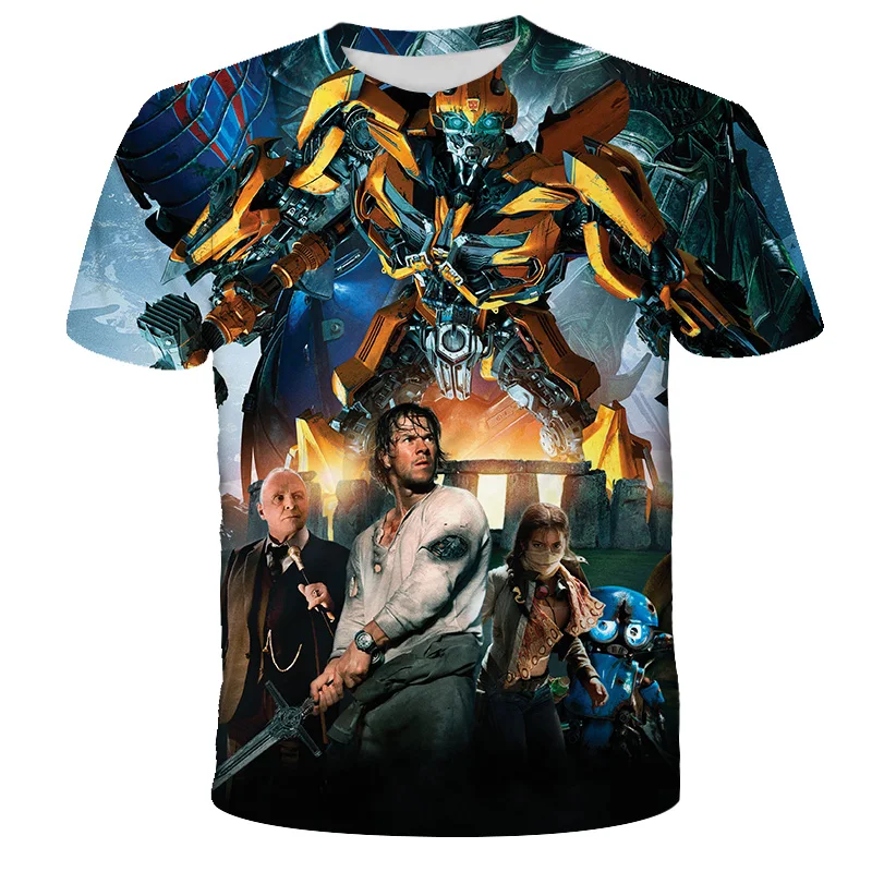 

3D Cartoon Harajuku Movie Transformers Kids T-shirt 2021 Summer New Fashion Casual Boys Girls T-shirts Tops Baby Clothes Hip Hop