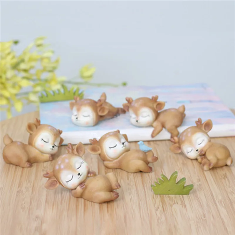 

Фигурки животных из смолы, милые, из мультфильма, олени