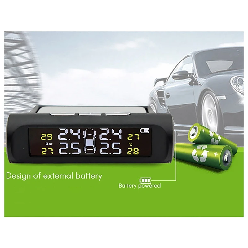 

Automotive Wireless Tire Pressure Monitoring System Tpms External Car Precision Tire Pressure Temperature Warning