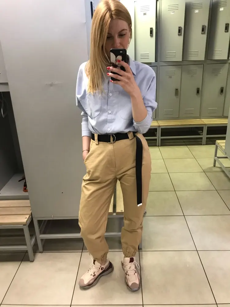 

2020 Chic Women Army Green Pants High Waist Trousers Joggers Women Cardo Pants Women Ankle Length Pants Female Trousers