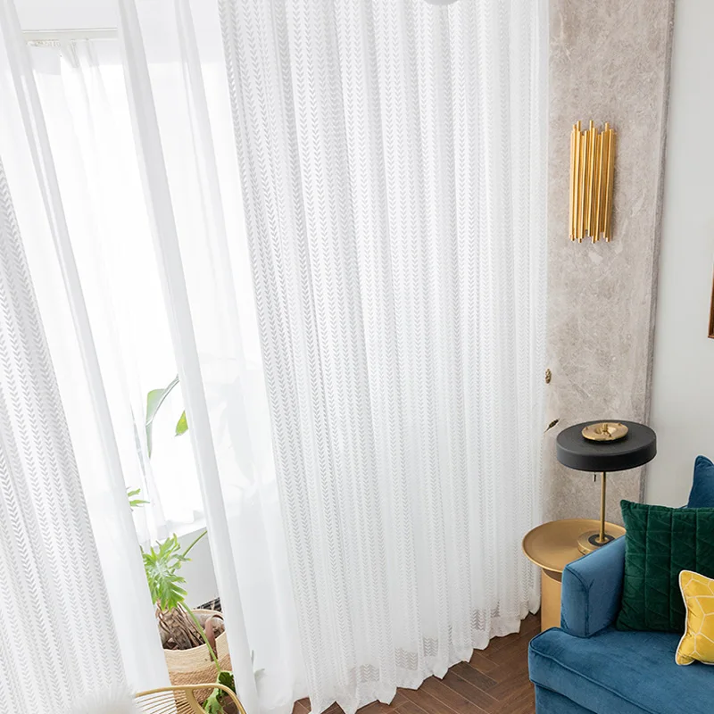 Шторы для кухонного окна гибкие мягкие белые прозрачные шторы гостиной с узором