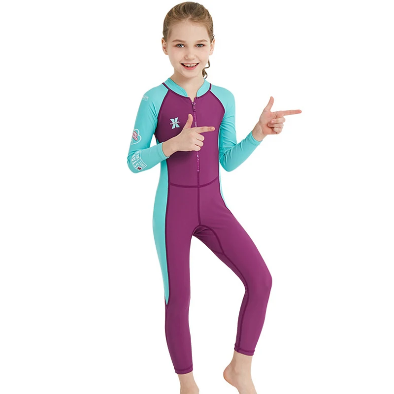 UPF50 + Быстросохнущий Детский Гидрокостюм с длинными рукавами и молнией спереди