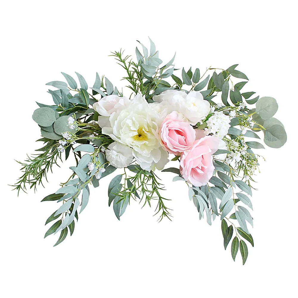

Artificial Peony Floral Swags Wall Decor Door Hanging Decoration Garland Rattan Silk Cloth Simulation Flower