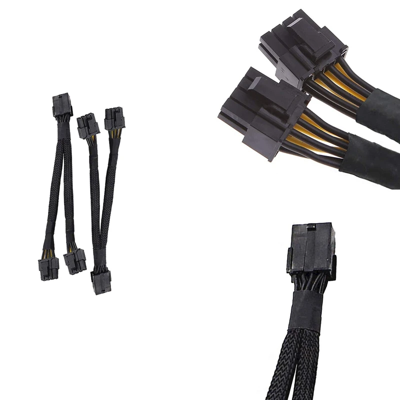 GPU PCIe 8 контактный разъем Dual 2X Pin (6 + 2) Мужской PCI Express Мощность адаптер Плетеный
