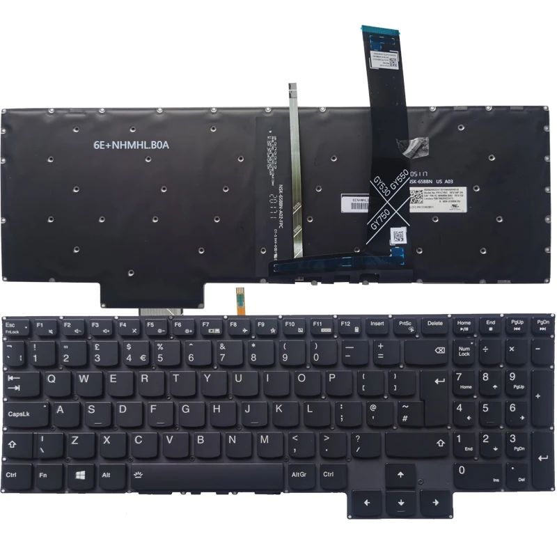 

New UK Laptop Keyboard For Lenovo Legion R7000 Y7000 Y9000 2020 SN20X22473 with backlit
