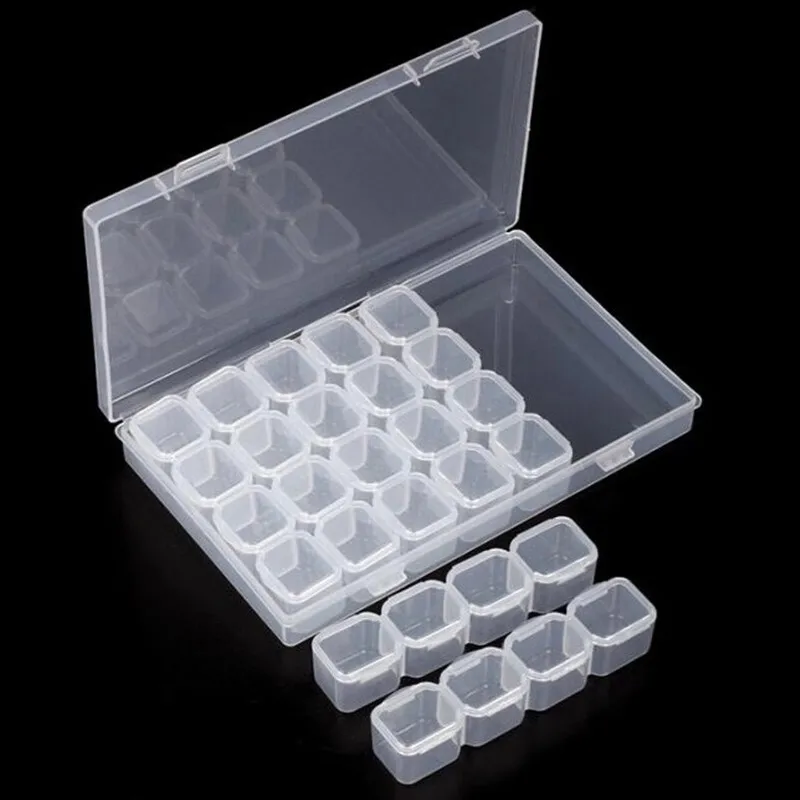 28 слотов хранение для принадлежностей дизайна ногтей коробка алмазная живопись