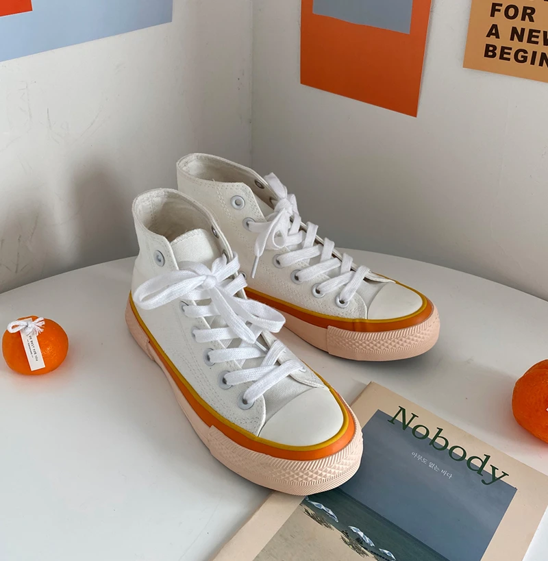 

Maggie's Walker Women Fashion Casual Shoes Sweet-colored Lacing Walking Shoes Autumn Platform Canvas Walking Shoes Size 35~40