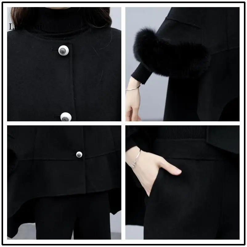 

Fashion Women Sets Clothes Woolen Two Piece Set Top And Pants Women's Suit Ensemble