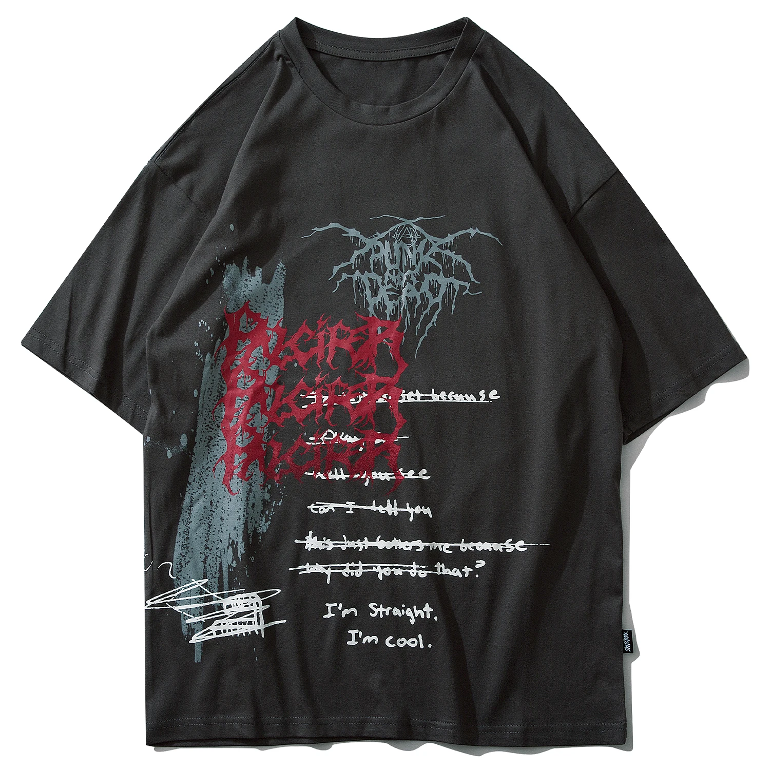 Мужская футболка с принтом скелета и надписью граффити 2020 Harajuku свободные