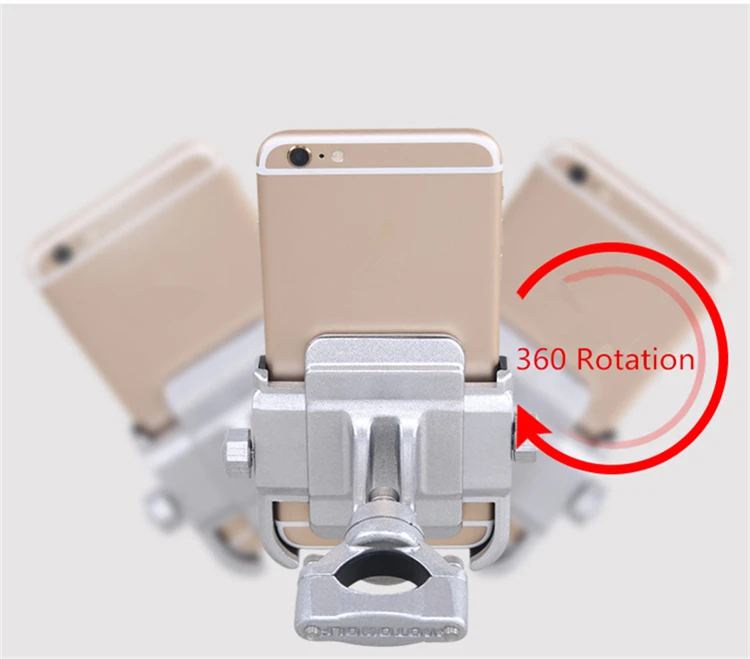 Велосипедный спорт телефон подножка; алюминиевый сплав велосипедная подставка для смартфона Поддержка мотоцикла Прочный Поворотный руль стойки Кронштейн
