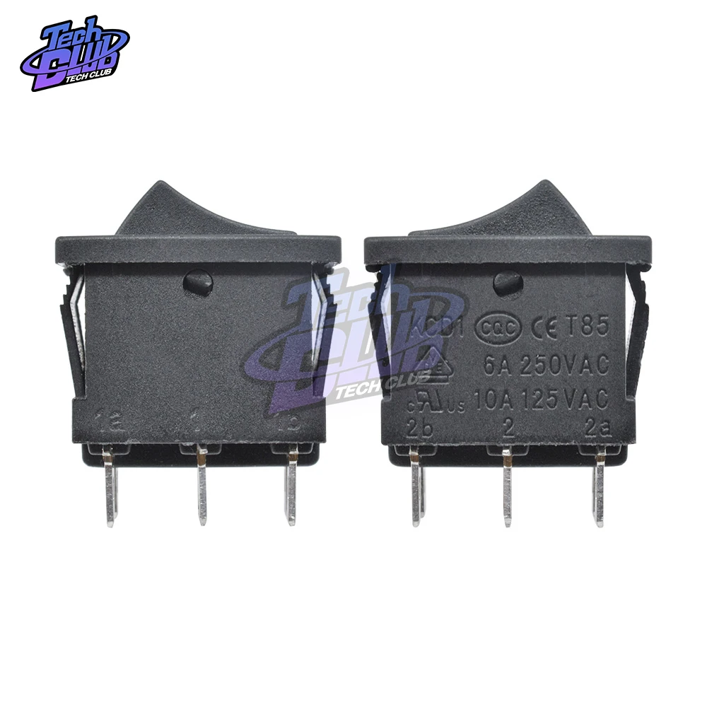 2 шт. 6-контактный клавишный переключатель DPDT ВКЛ./ВЫКЛ. 3-позиционный кнопочный AC