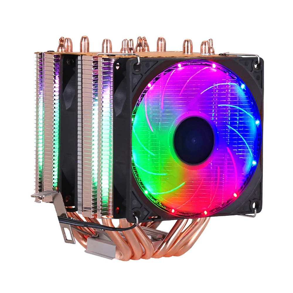 Кулер ЦП RGB с 6 тепловыми трубками радиатор охлаждения 4 контакта 3 вентилятора для
