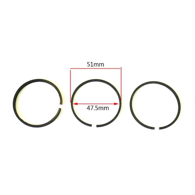 

B2RB Metal Materials Engine Piston Ring 3 Pieces of Outer Diameter 49-52.5 mm Air Compressor Replacement Parts Tools