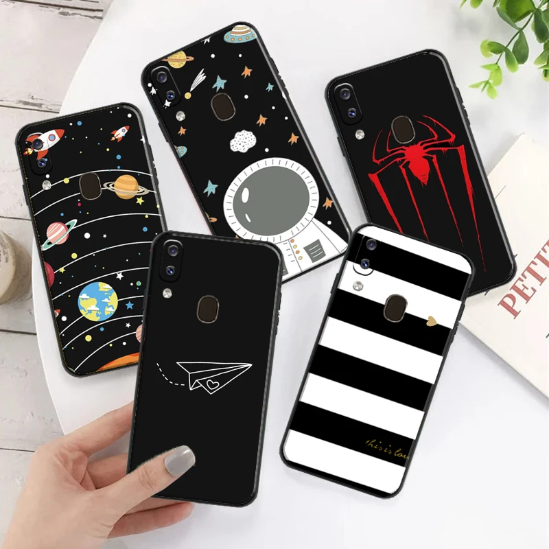 

Cartoon Matte Soft TPU Funda Black Coque Silicone Cover