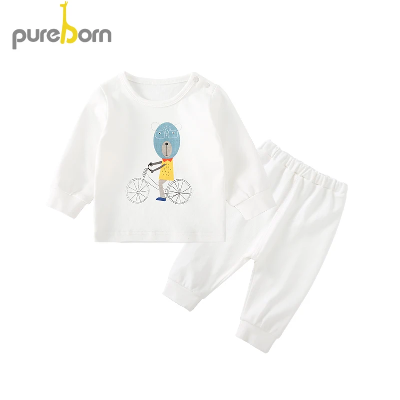 Комплект детского нижнего белья Pureborn хлопковая футболка с длинным рукавом +