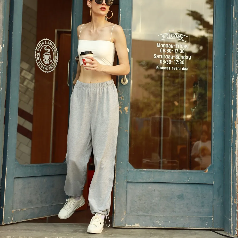 

BP Women Elastic Waist Sleep Pant Workout Drawstring Leg Opening Lounge Sport Trouser Fitness Training Sweatpants Jogging Capris