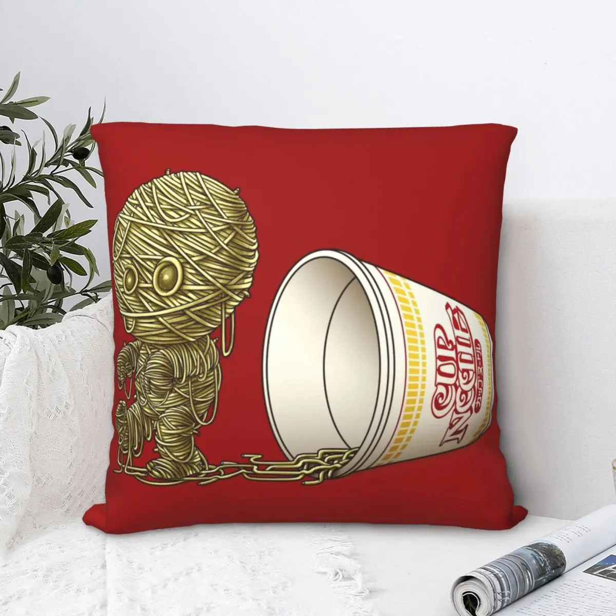 

Instant Mummy Square Pillowcase Cushion Cover Creative Home Decorative Throw Pillow Case for Home Simple 45*45cm