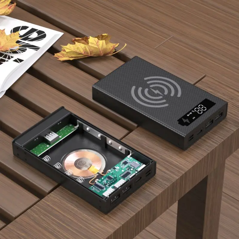 Комбинированный чехол для аккумулятора DIY 18650 с беспроводным зарядным