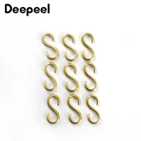 10pcs deepeel pure copper hook s shape solid brass buckle diy leather bracelet hanging clips luggage accessories f1 43