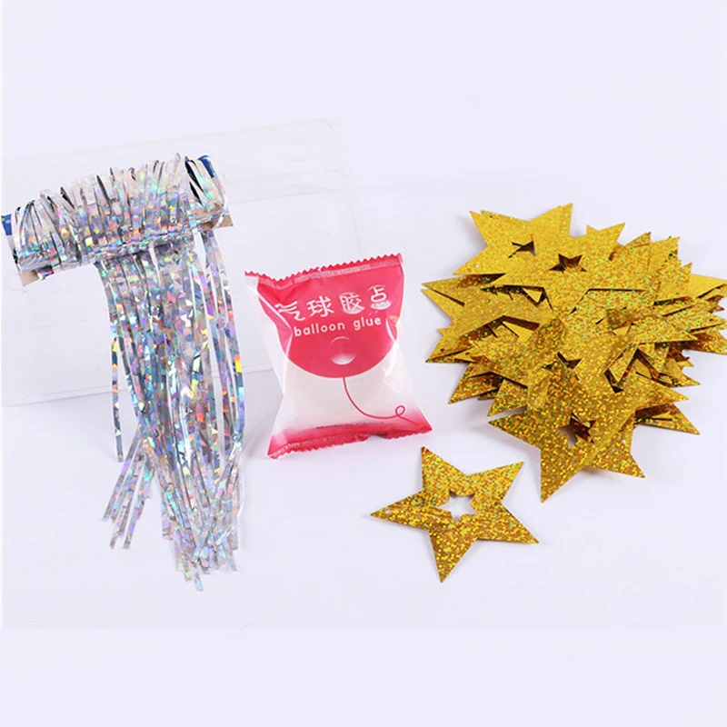 Воздушные шары подвесное украшение блестящее сердце звезда лента нить декор для