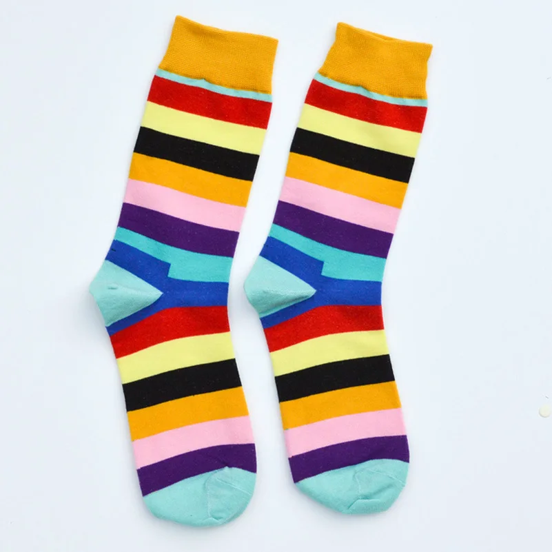 LKWDer 6 пар мужские забавные носки Calcetines Happy носки для мужчин Chaussette Homme красочные полосатые Meias удобные теплые носки