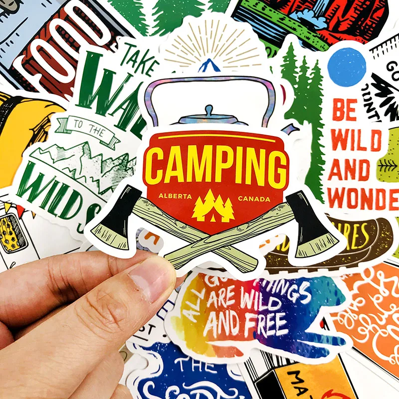 

10/50Pcs/Set Hot Stickers Adventure Travel Waterproof Stickers For Skateboards Laptop Luggage Toy Guitar Fridge Motorcycle