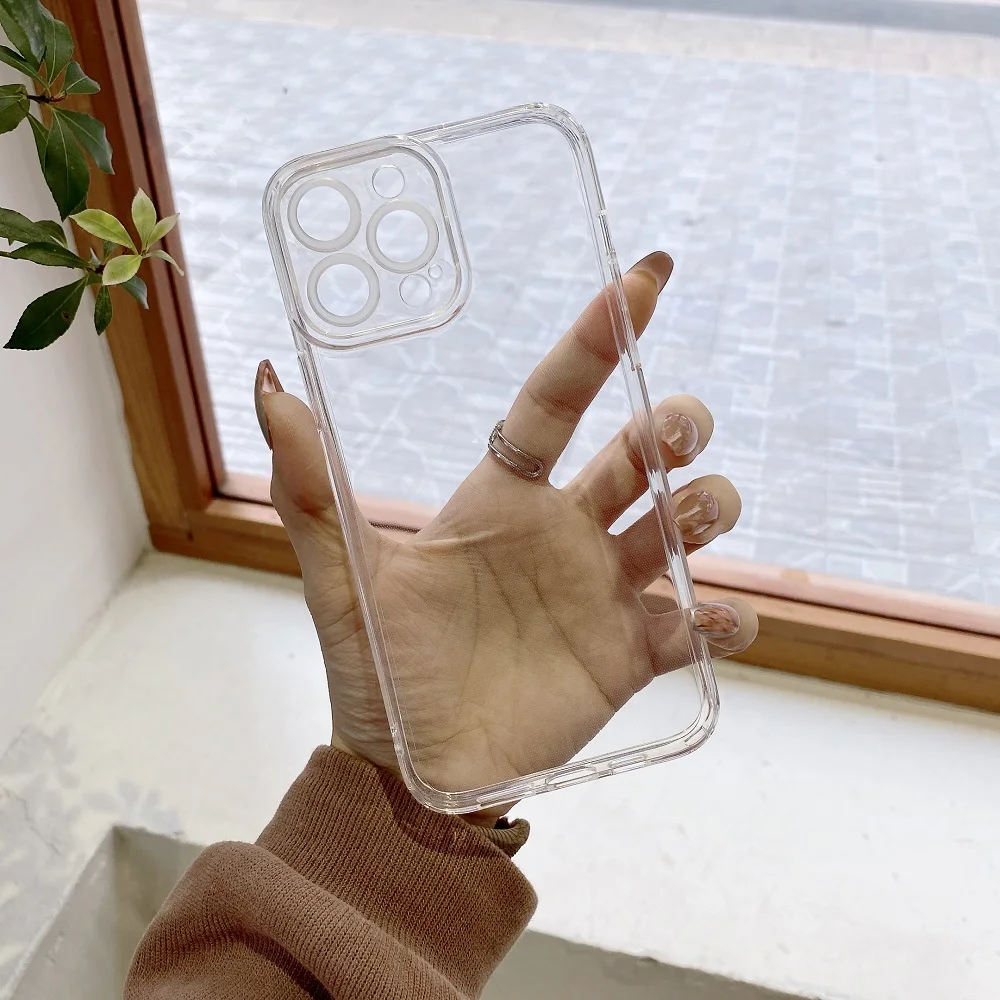 

Soft Transparent Camera Protection Phone Case For iPhone 13 11 12 Pro Max X XR XS Max 7 8 6S Plus Mini Shocproof TPU Back Cover