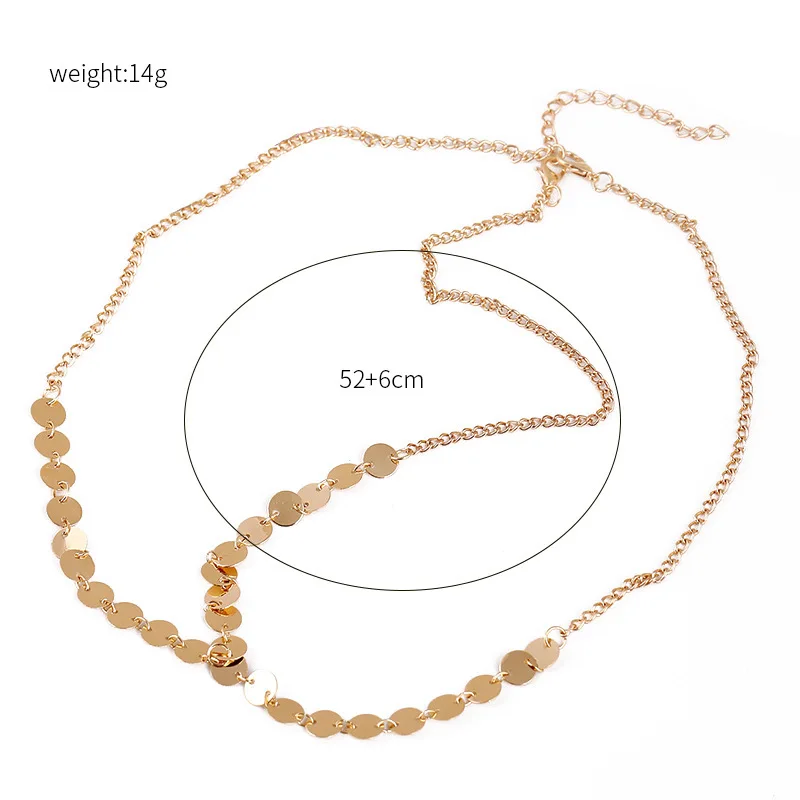 Цепочка на голову с пайетками Женская золотистая металлическая цепочка