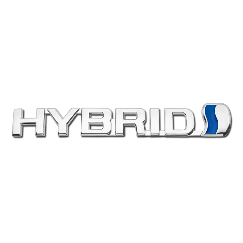 

1PCS 3D Metal Car Sticker Chrome Hybrid Emblem Badge Decal For Toyota Prius Camry Crown Auris Rav4s Auto Decoration Accessories