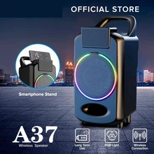 40w high-power portable bluetooth speaker indoor and outdoor wireless subwoofer mobile phone holder supports TF frequency modula