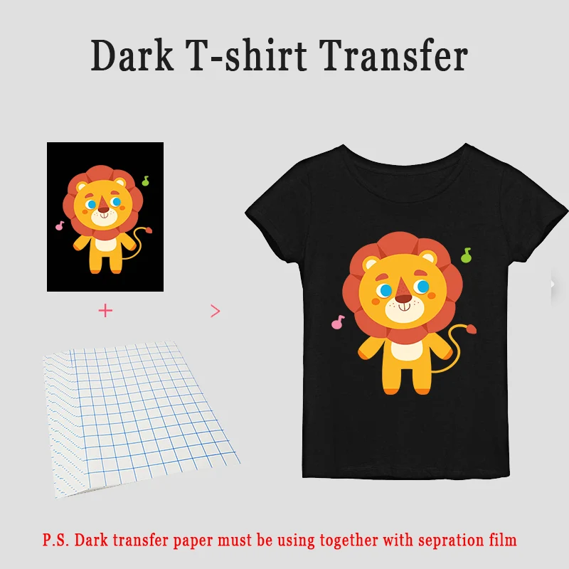 A3 A4 Iron On T Shirt Heat Transfer Paper For Light Dark Color 100% Cotton Fabrics Cloth Inkjet Printing Design For DIY Gifts images - 6