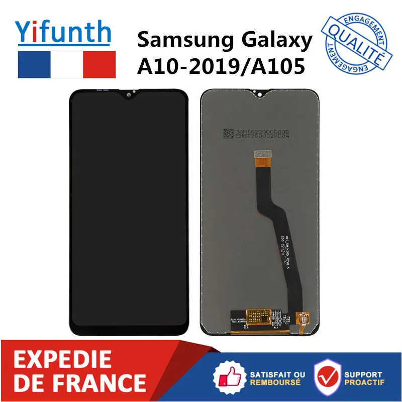 amoled for samsung galaxy a10 2019 a105 a105f lcd digitizer touch screen display frame mobile phone lcd screens free global shipping