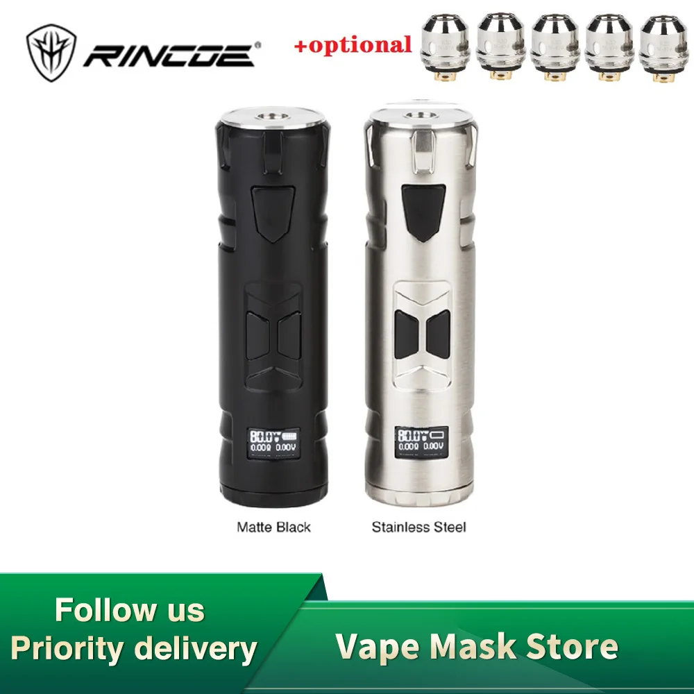 Rincoe Mechman 80 Вт TC коробка мод мощность на 18650 батарея различные защиты Vape испаритель vs панк 86 Вт/холодная сталь 100